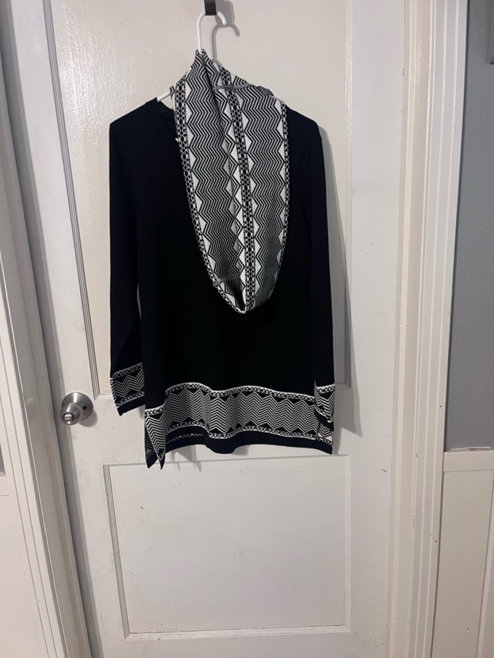 Valerie Stevens Black Tunic with Geometric Accent